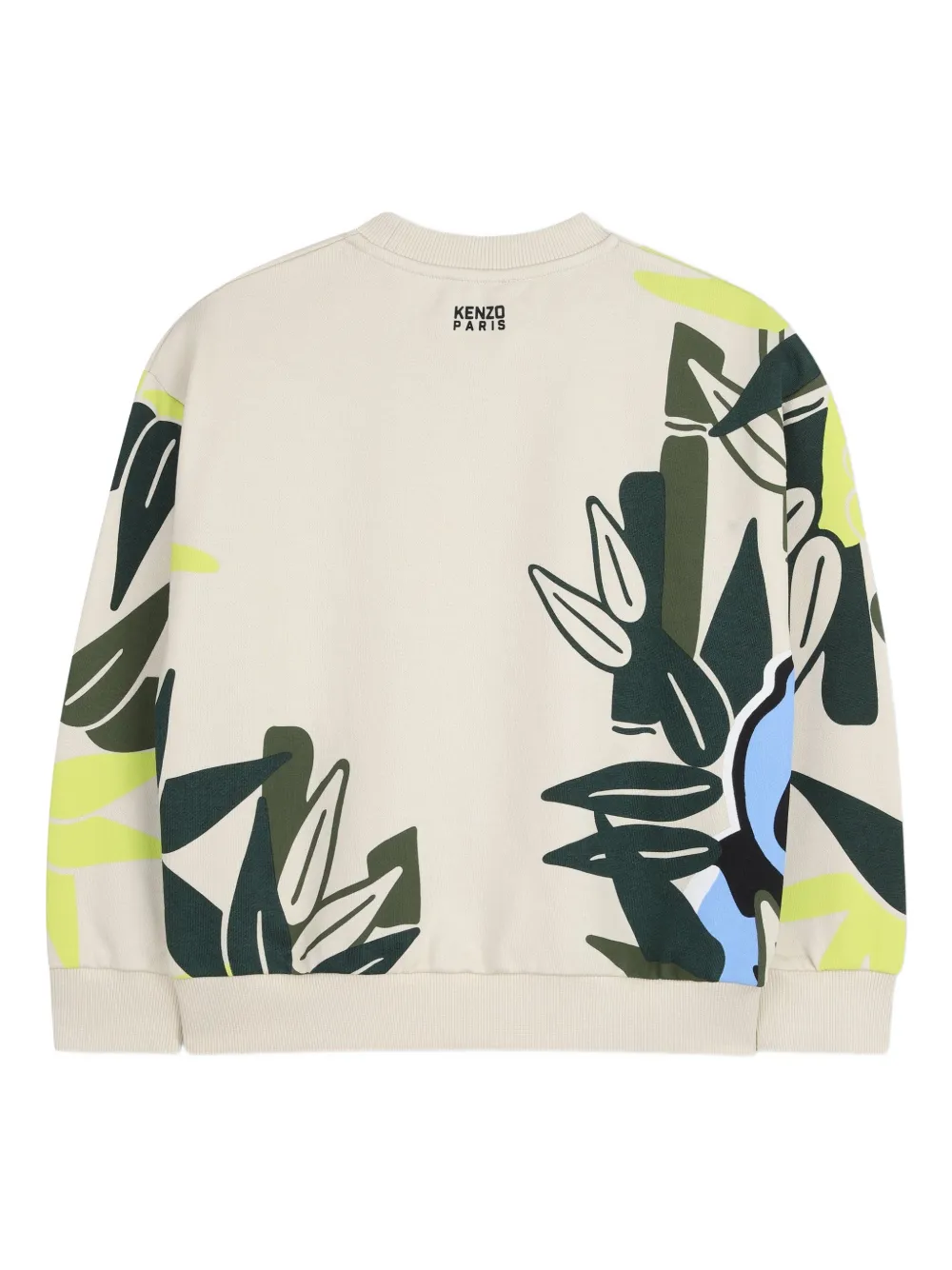Свитшот с цветочным принтом и мотивом слона Kenzo Kids, нейтральный — фото 2