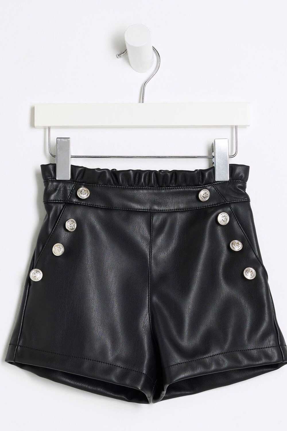 

Шорты для девочек River Island из искусственной кожи, черный
