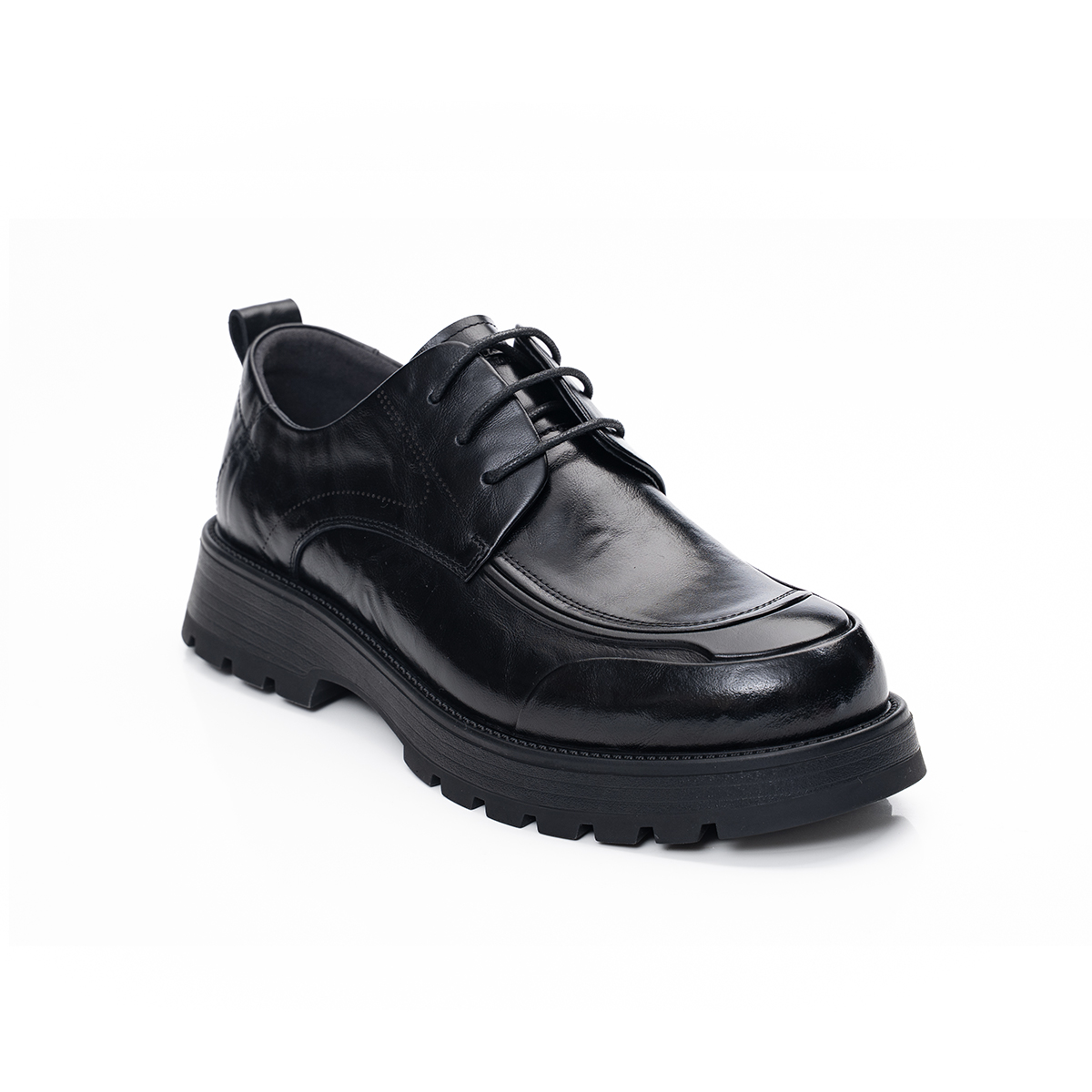 AQUASCUTUM Повседневные кожаные туфли мужские низкие черные/коричневые - черные, цвет Black — фото 3