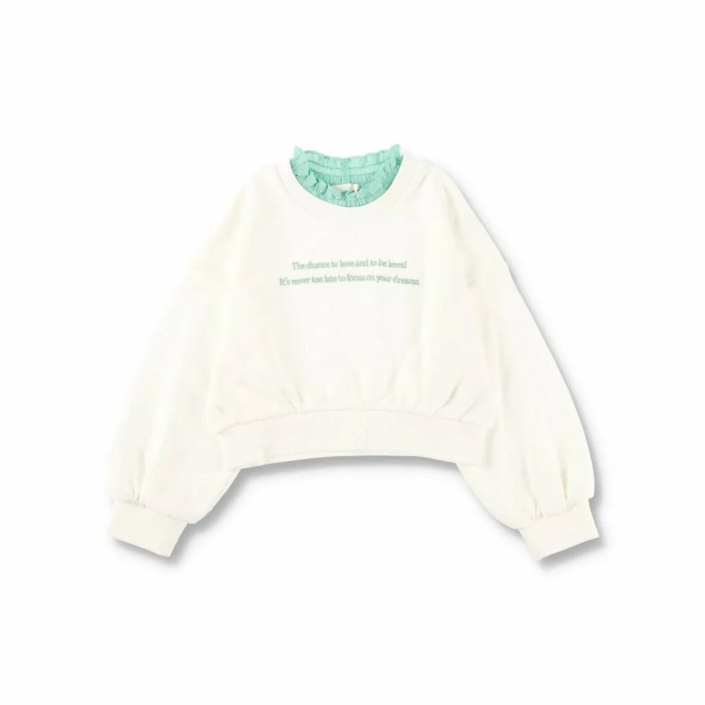 Толстовка с длинными рукавами из флиса и атласа с воротником Branshes, off white — фото 2