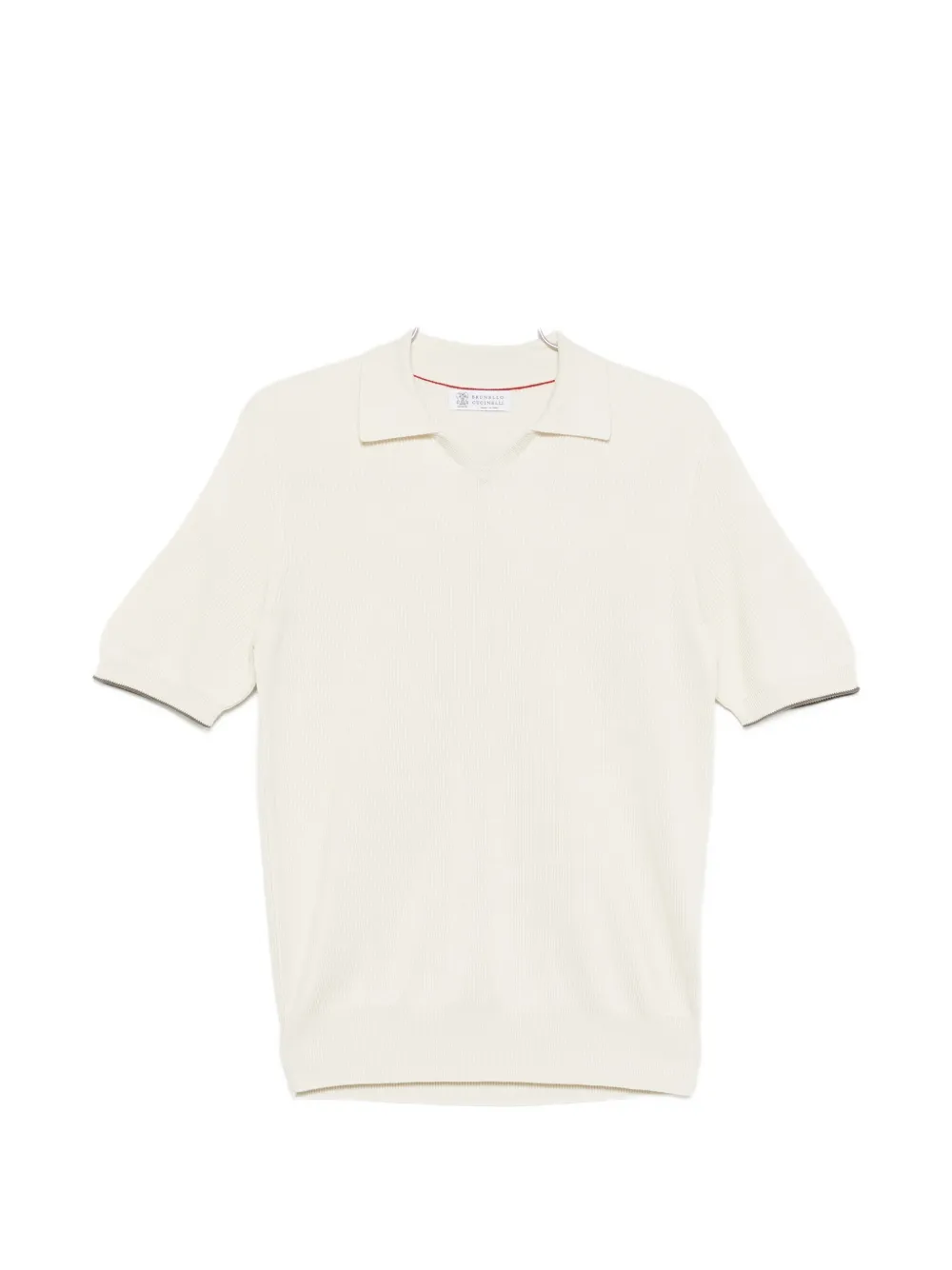 

Трикотажная футболка с V-образным вырезом Brunello Cucinelli, бежевый