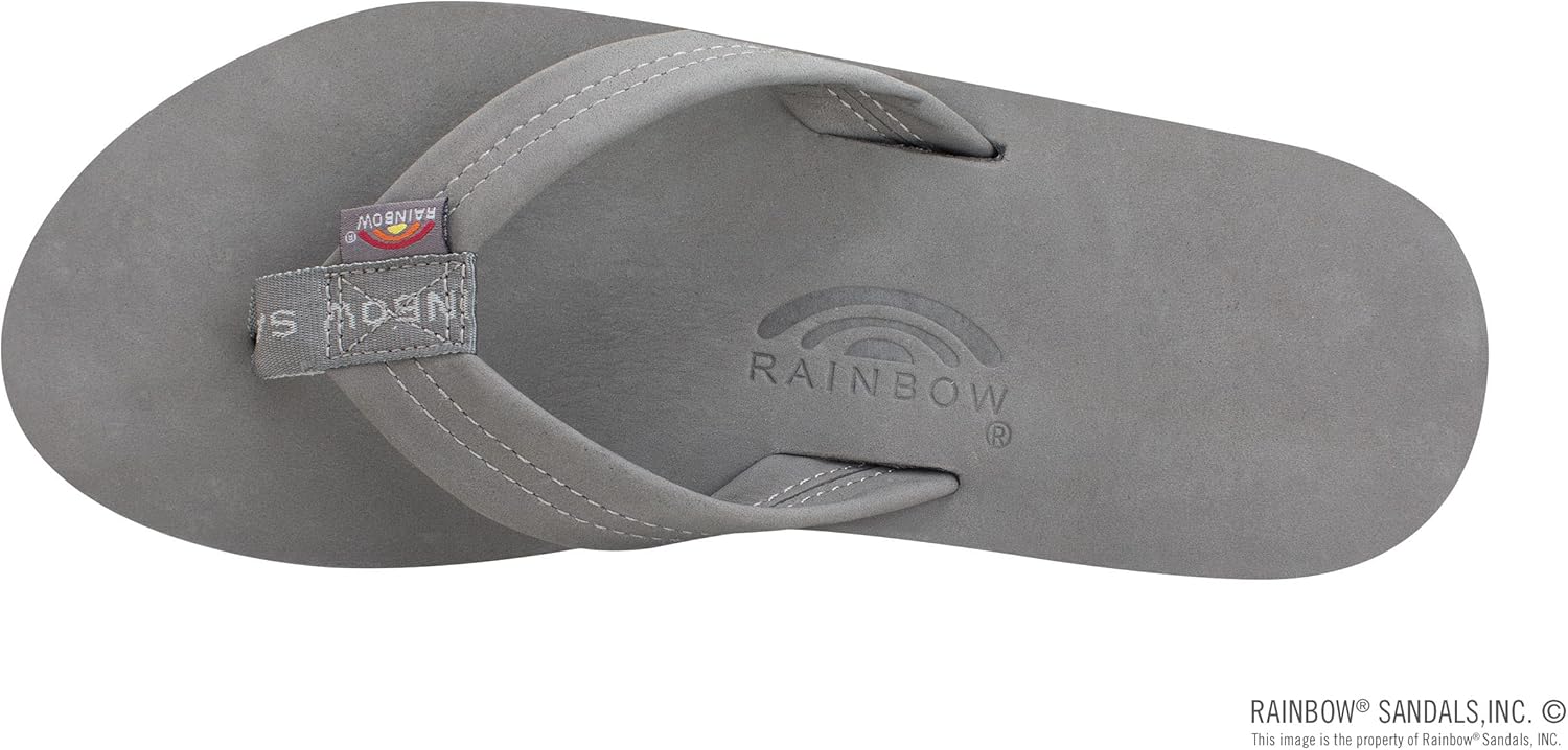 Мужские сандалии Rainbow Single Layer Premier из кожи Rainbow Sandals, серый — фото 3