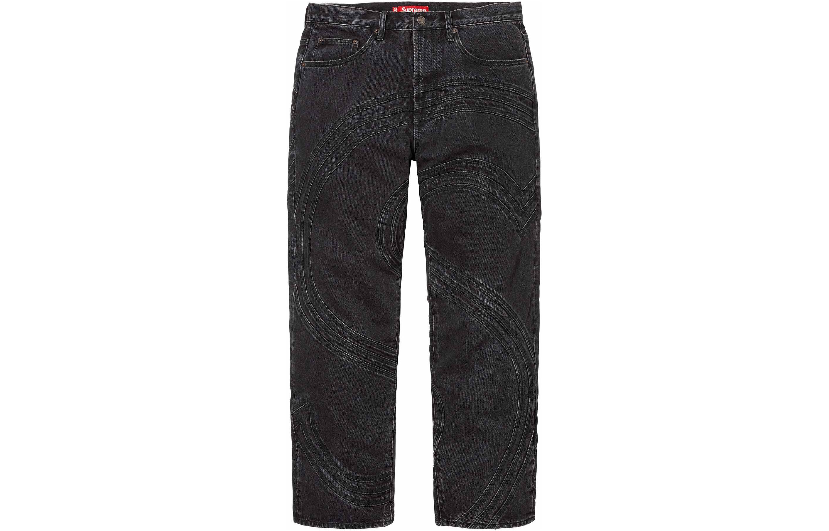 Джинсы свободного кроя с логотипом S Supreme, washed синий/washed синий — фото 4