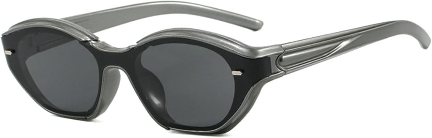 

Willochra Модные солнцезащитные очки «кошачий глаз» для женщин, толстые овальные, винтажные, в стиле Y2K, футуристические солнцезащитные очки для женщин, защита от ультрафиолета UV400, C4