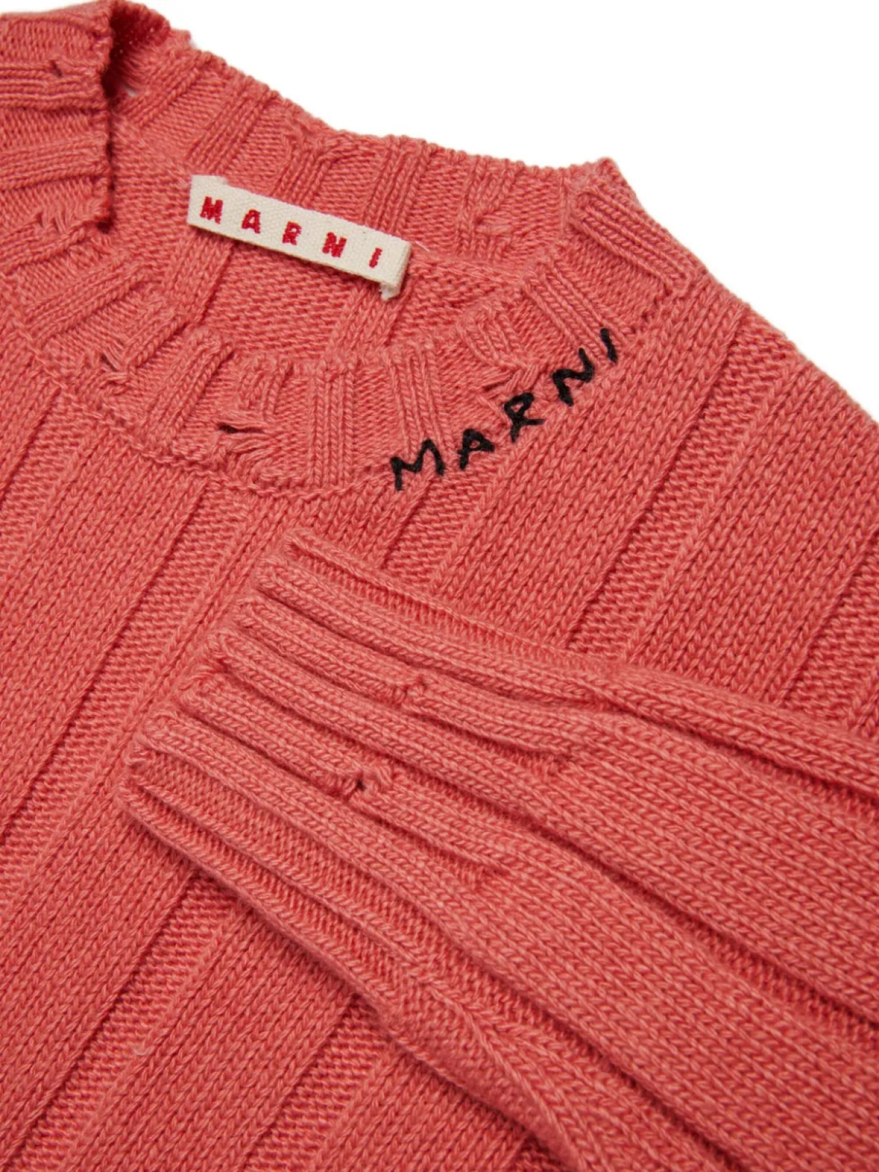 Детский свитер с вышитым логотипом Marni Marni Kids, красный — фото 4