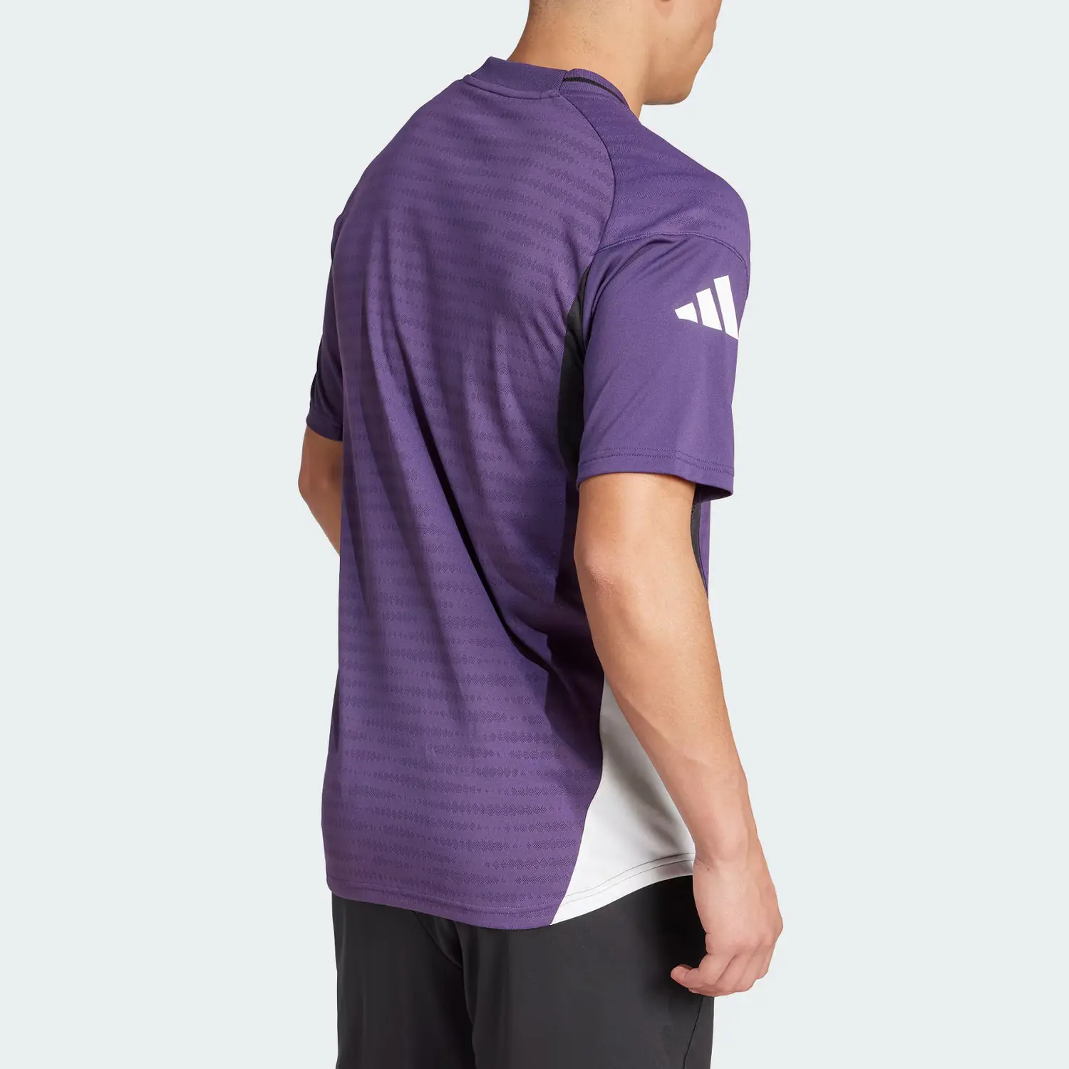 Футболка Manchester United Tiro 25 Pro мужская Adidas, фиолетовый/белый/черный — фото 4