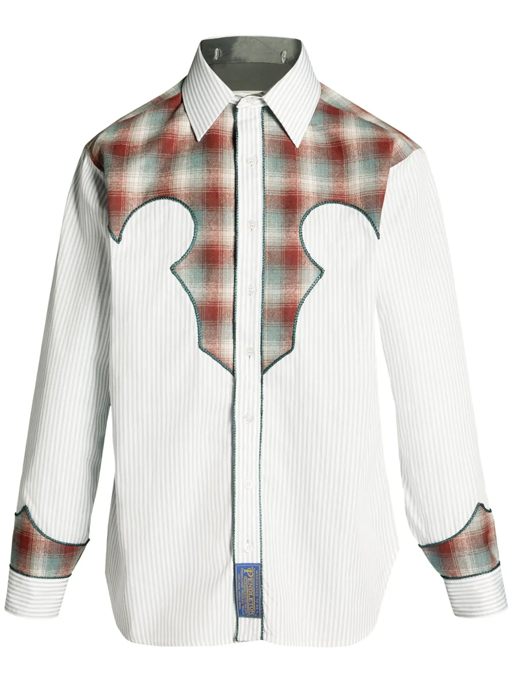 

Полосатая рубашка из коллаборации с Pendleton MAISON MARGIELA, серый