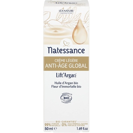 

Lift'argan Divine Light Emulsion Глобальный антивозрастной крем для 30 лет и старше Natessance