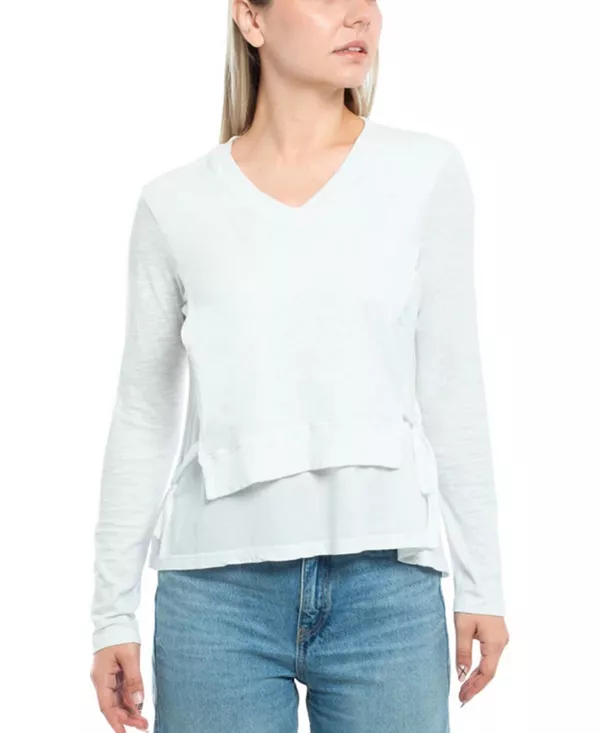 

Футболка с асимметричным низом и швами по низу Wilt Clothing, белый