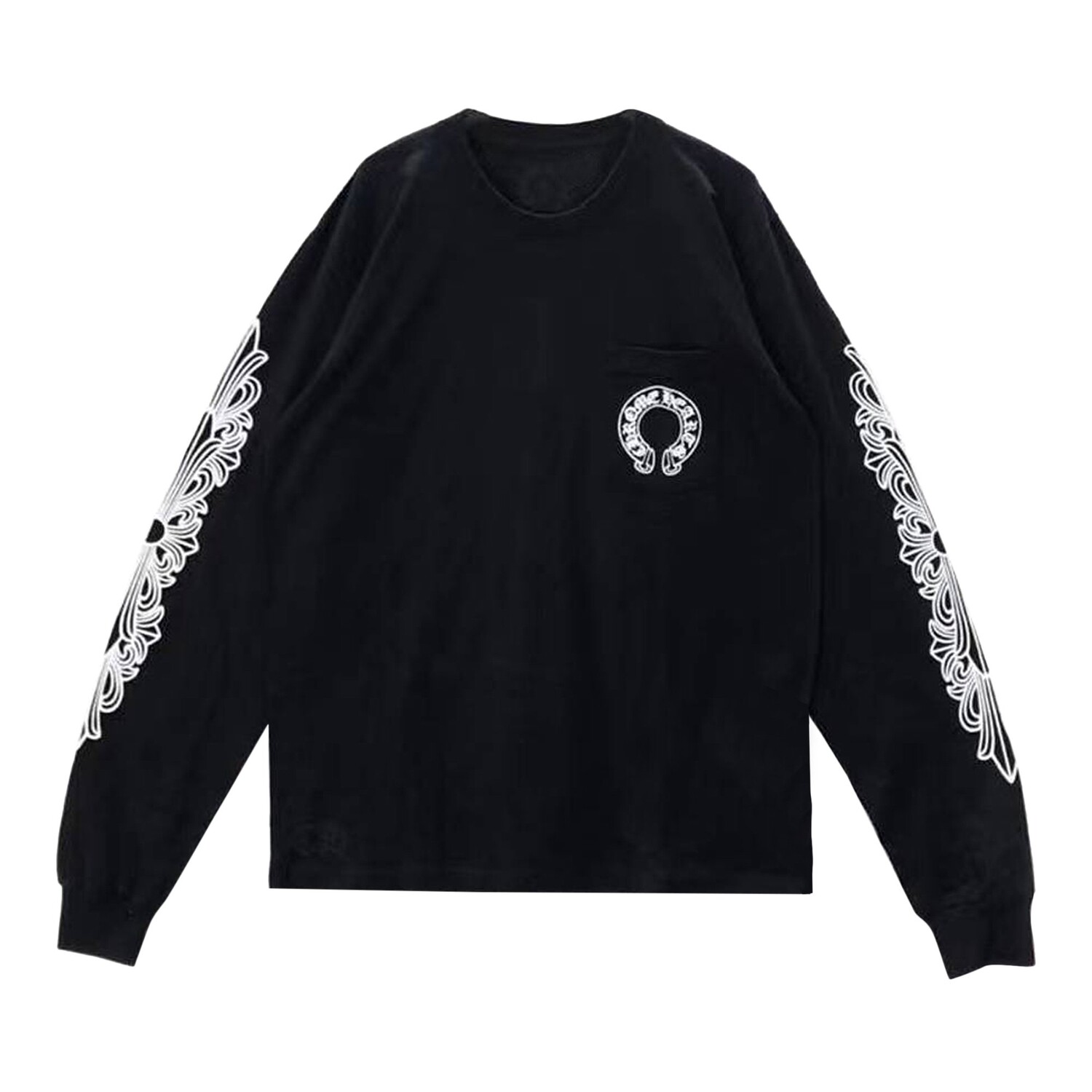 

Футболка с длинными рукавами Chrome Hearts Horseshoe, цвет Черный/Белый