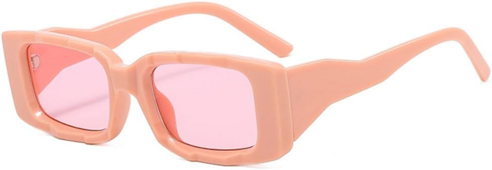 

Модные винтажные солнцезащитные очки, классические ретро-солнцезащитные очки для женщин, яркие, для путешествий, маленькие прямоугольные, с защитой от УФ-излучения UV400, розовые, одни TYUVIVO, Pink