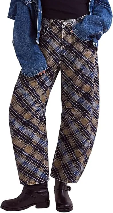 Джинсы с цветочным принтом, Plaid