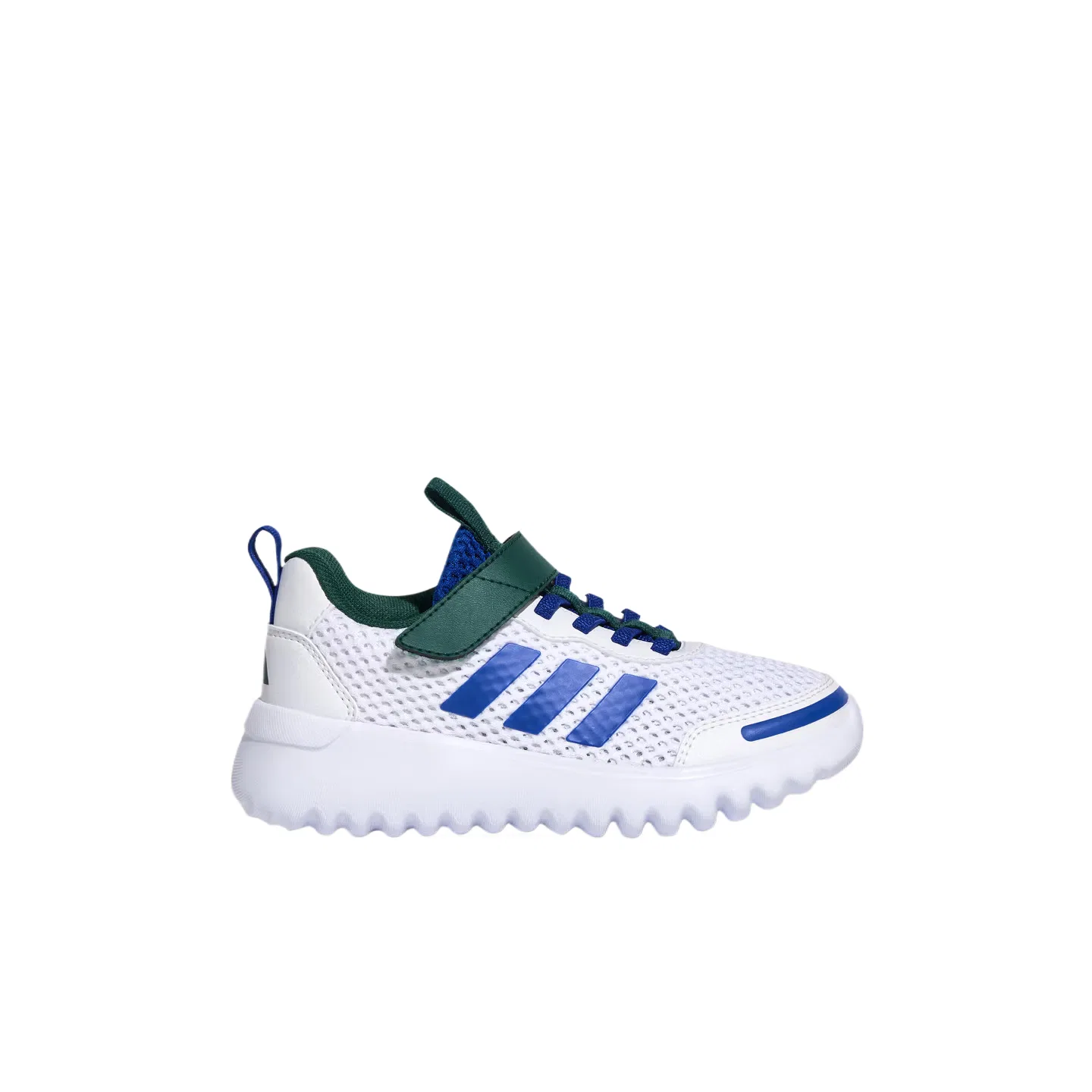 Кроссовки детские Playflow EL Synthetic Leather, Textile Low top Casual Shoes Kids' Adidas, White/Collegiate Blue/Forest Green — фото 3