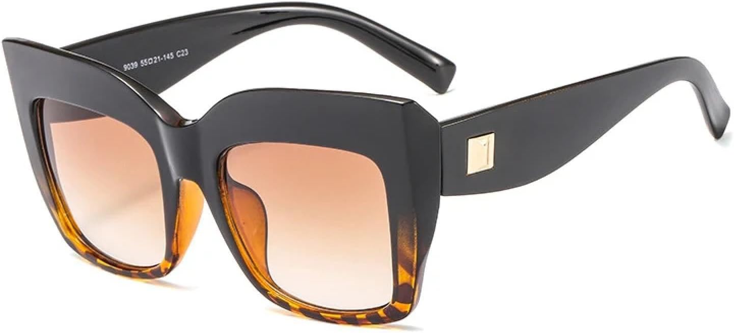 

Винтажные солнцезащитные очки для женщин и мужчин, крупная оправа, модные градиентные солнцезащитные очки класса люкс с защитой от УФ-излучения UV400 VVTWSSW, C23 Black-brown