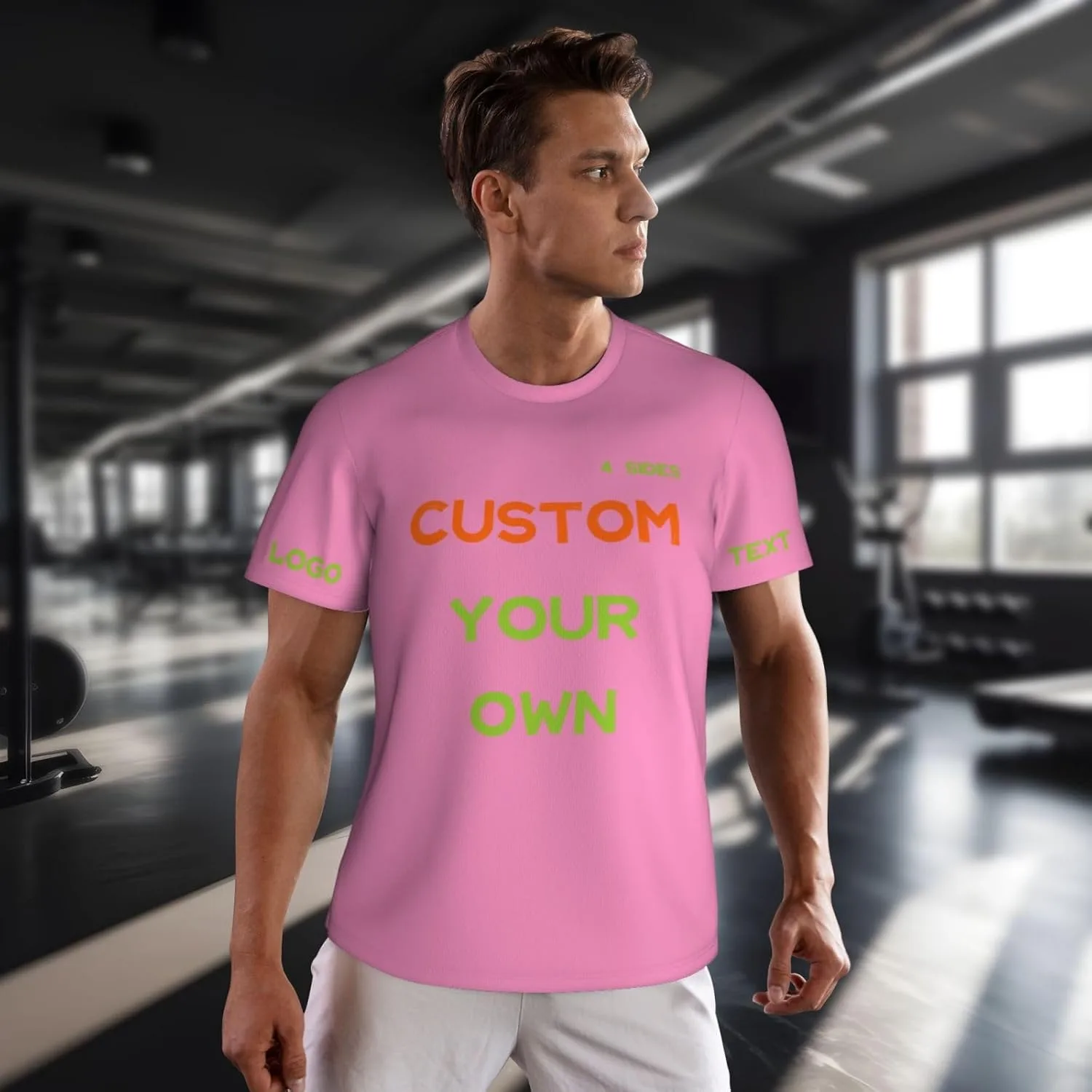 Футболка Custom с принтом на 4 сторонах для мужчин — фото 4
