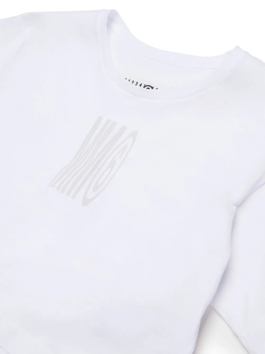 Футболка хлопковая с логотипом MM6 Maison Margiela Kids, белый — фото 3