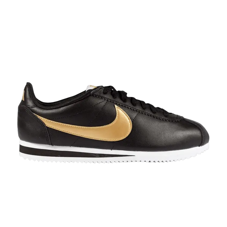 Кроссовки Wmns Classic Cortez Leather 'Black Metallic Gold', черный
