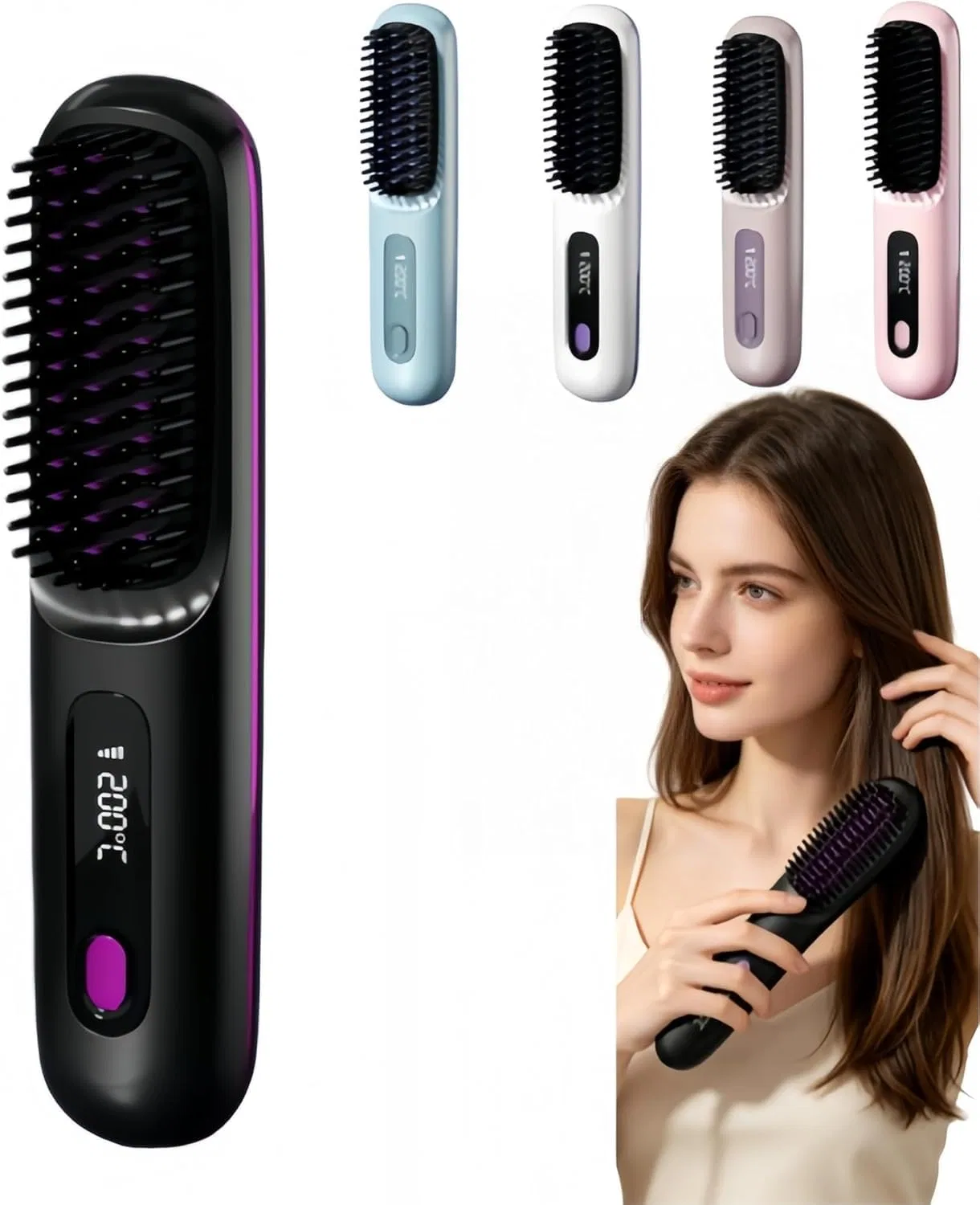 Щетка для укладки Zegla Control Pro для коротких волос Jxpxbao, Schwarz