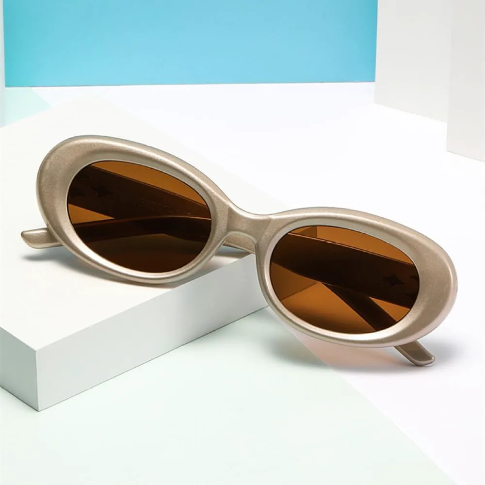 

Солнцезащитные очки LVTFCO для женщин и мужчин, маленькие, овальные, модные, простые, повседневные и в стиле ретро, ​​с защитой от ультрафиолета UV400, Black Brown