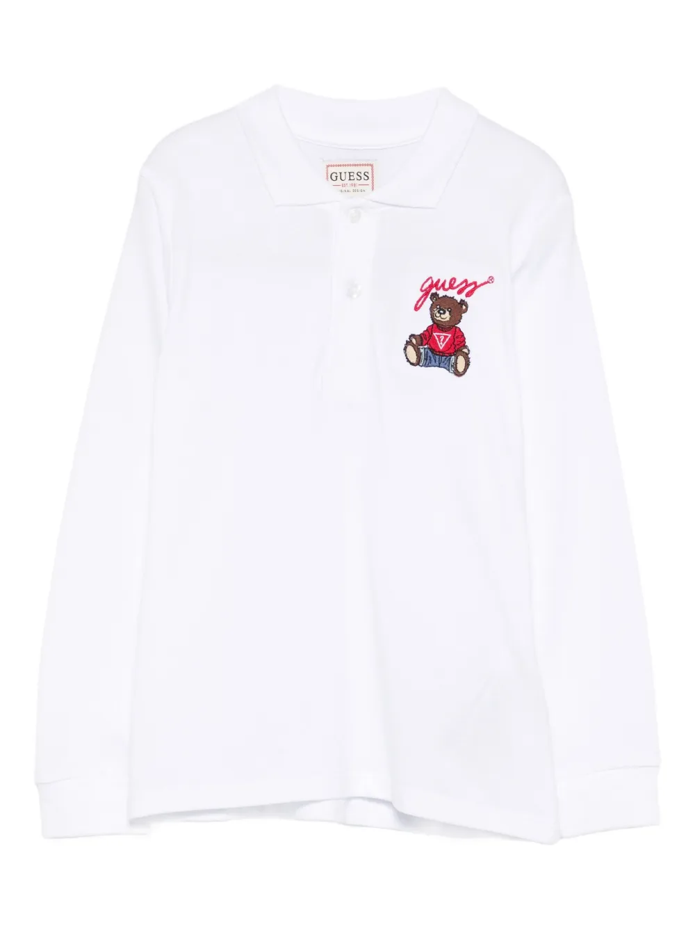 

Поло с медведем Guess Kids, белый