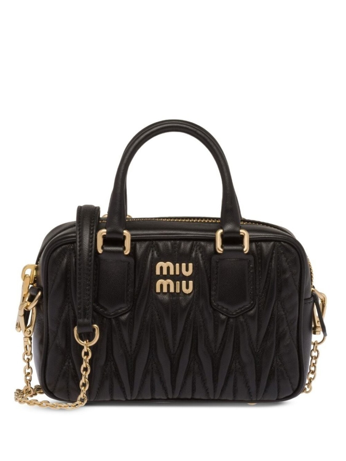 

Стеганая сумка-тоут Miu Miu мини, черный