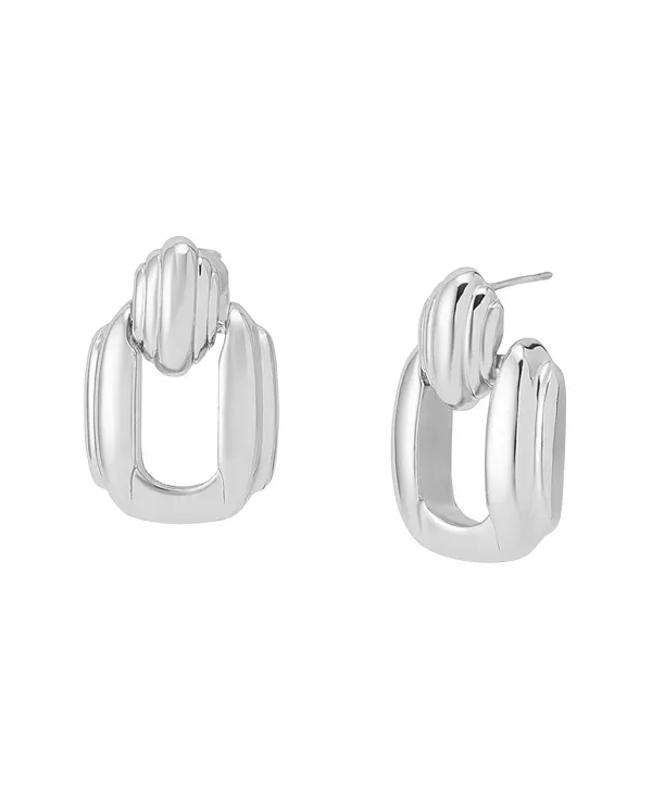 

Ребристые серьги-дверные молотки Robert Lee Morris Soho, silver