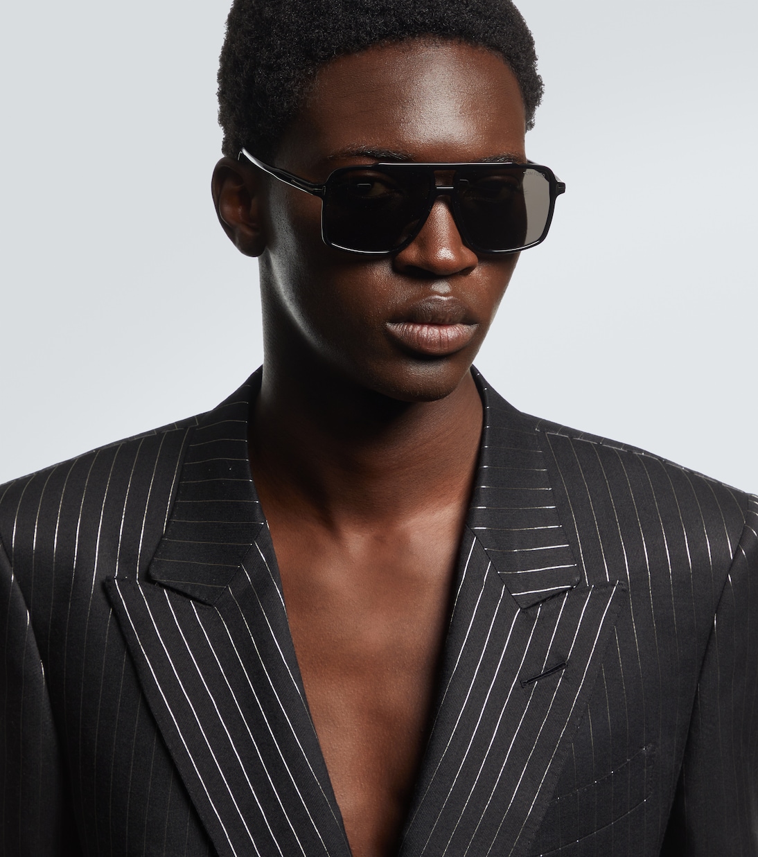 Авиаторские солнцезащитные очки Kemp Tom Ford, Shiny Black/Smoke — фото 3