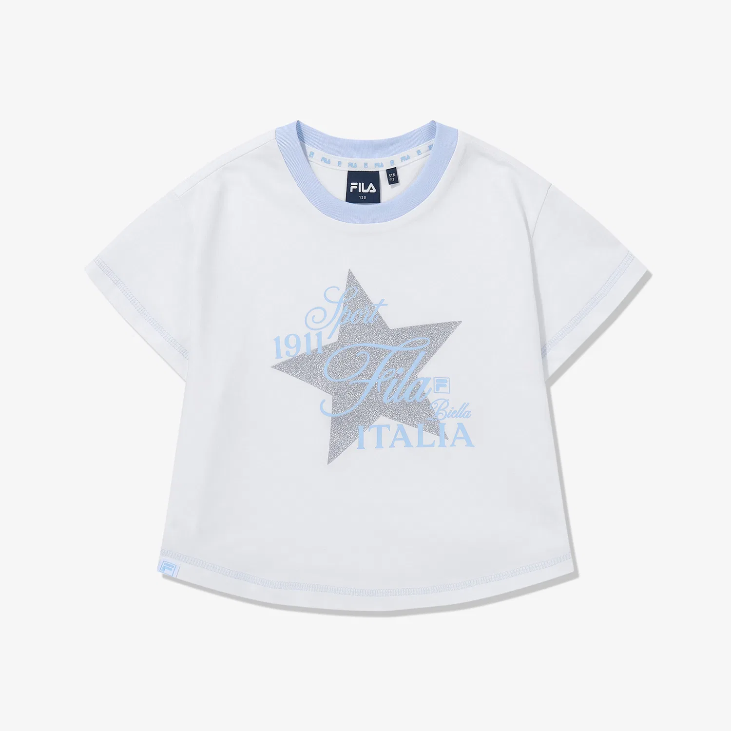 Детская укороченная футболка Twinkle Stitch белая от Fila Kids — фото 2