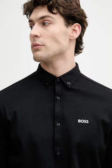 Рубашка из эластичного хлопка ST_Motion L BOSS Green, черный — фото 4