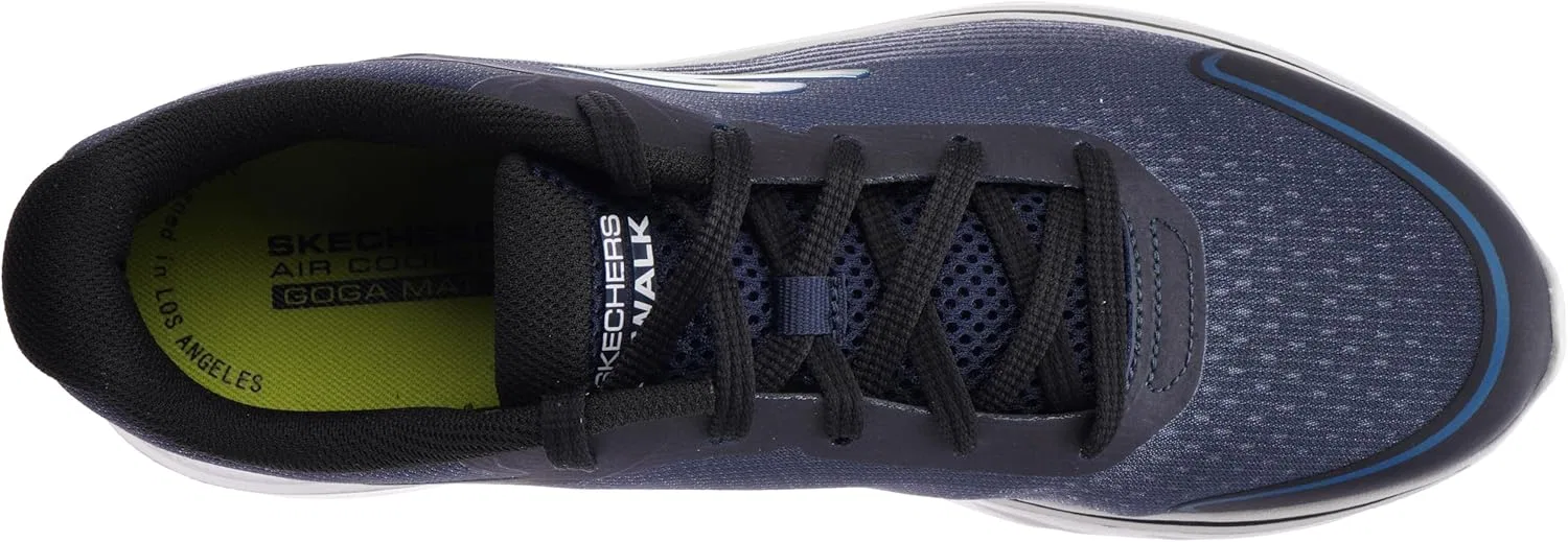 Мужские кроссовки Skechers Go Walk 7 Construction Trainers, Navy Lime Green — фото 4