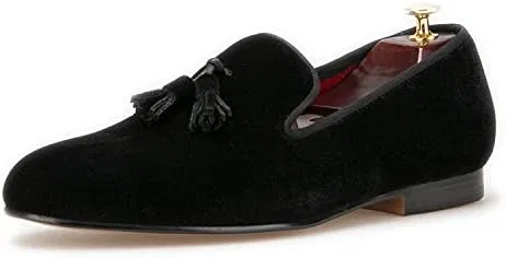 Лоферы мужские HI&HANN Tassel Velvet, черный