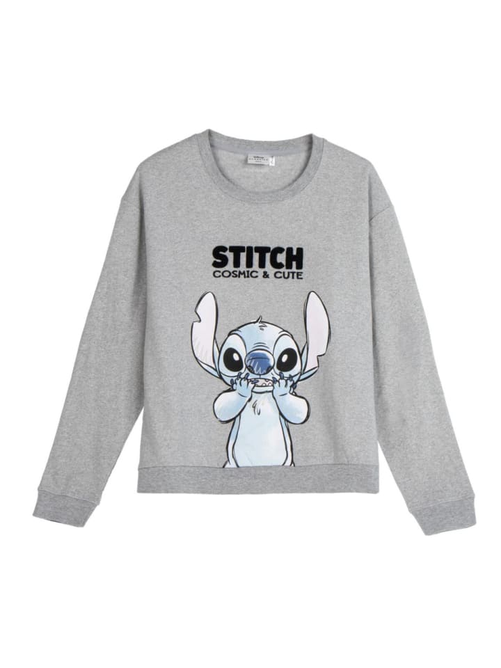 

Lilo & Stitch Толстовка Disney Stitch - пуловер из французской махровой ткани для женщин и мужчин, размер M, серый
