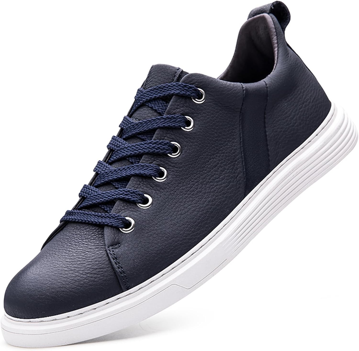 

Мужские модные кроссовки из натуральной кожи, простые, ручной работы, низкие, на удобной подошве, повседневные, комфортные классические прогулочные туфли Abborora, синий