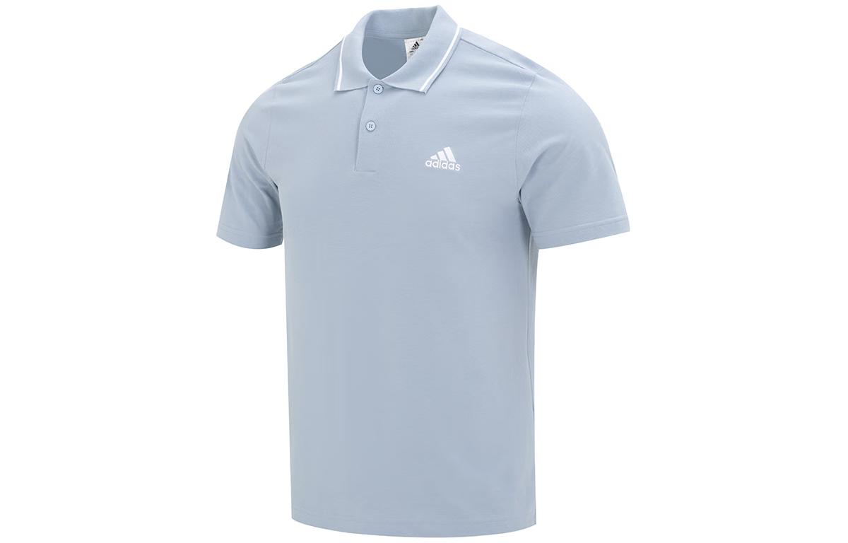 

Футболка поло мужская сине-серая Adidas