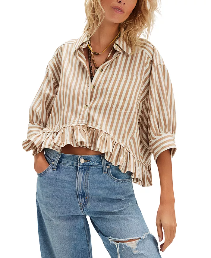 

Женская полосатая рубашка Bailey Free People, мультиколор