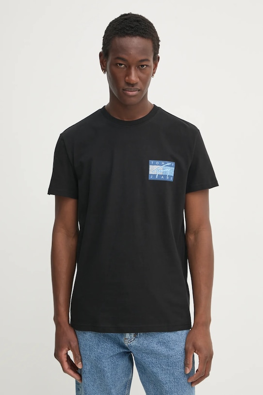 

Хлопковая футболка Tommy Jeans, черный