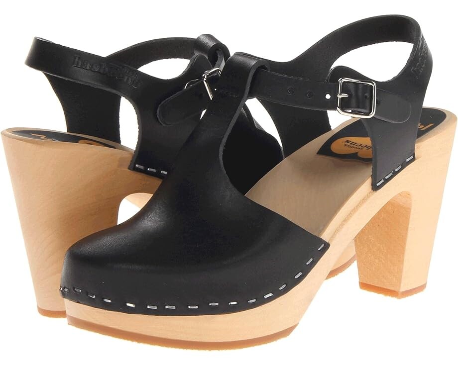 

Туфли Swedish Hasbeens T-Strap Sky High, черный