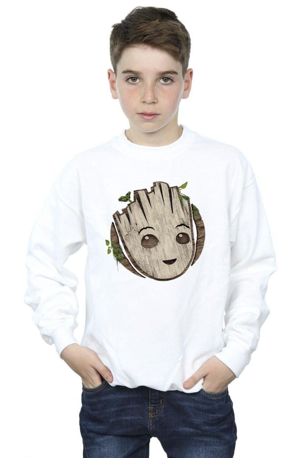 

Толстовка с деревянной головой I Am Groot Marvel, белый