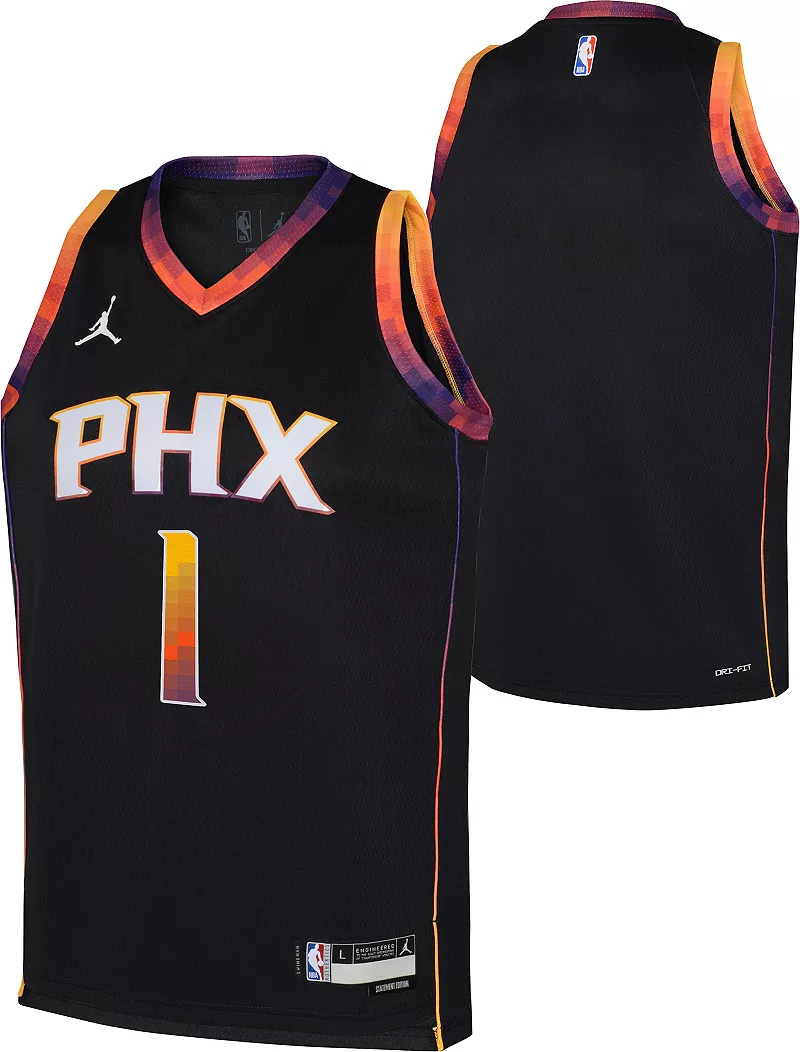 

Черная майка Jordan Youth Phoenix Suns Devin Booker #1 Dri-FIT Swingman