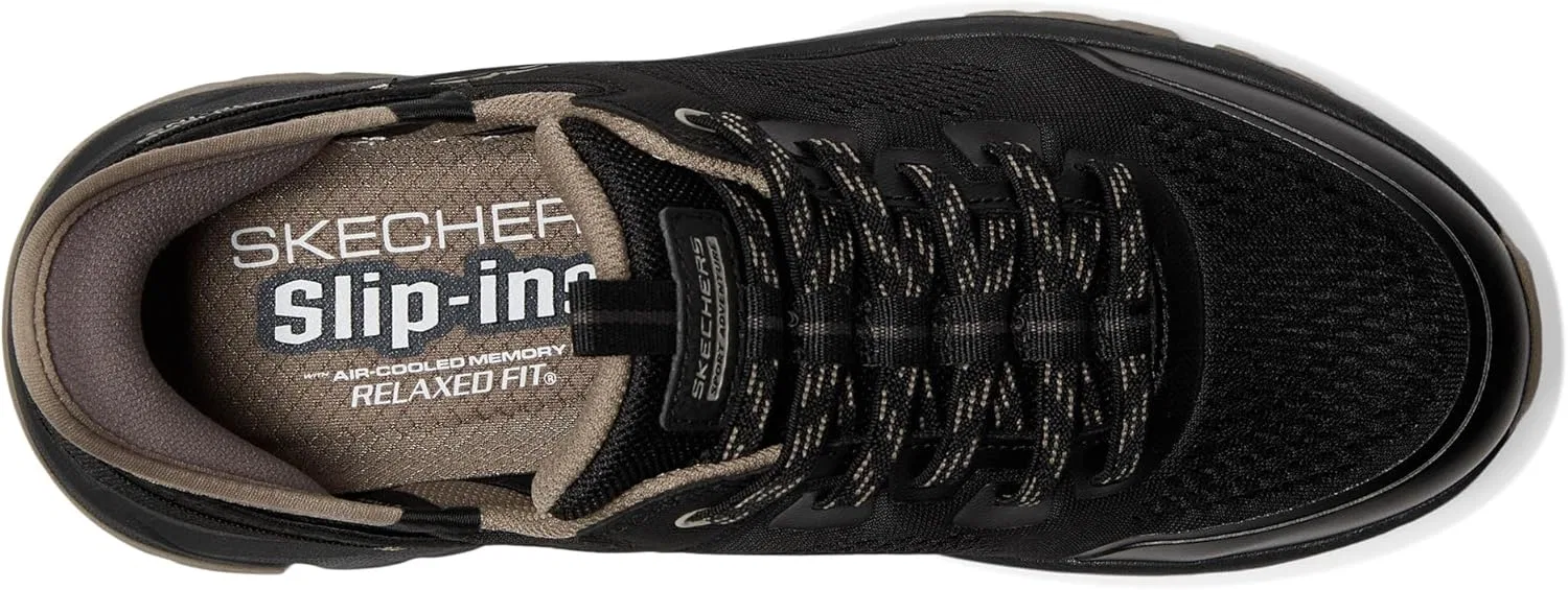 Мужские слипоны Skechers D'lux Journey, Black Taupe — фото 2