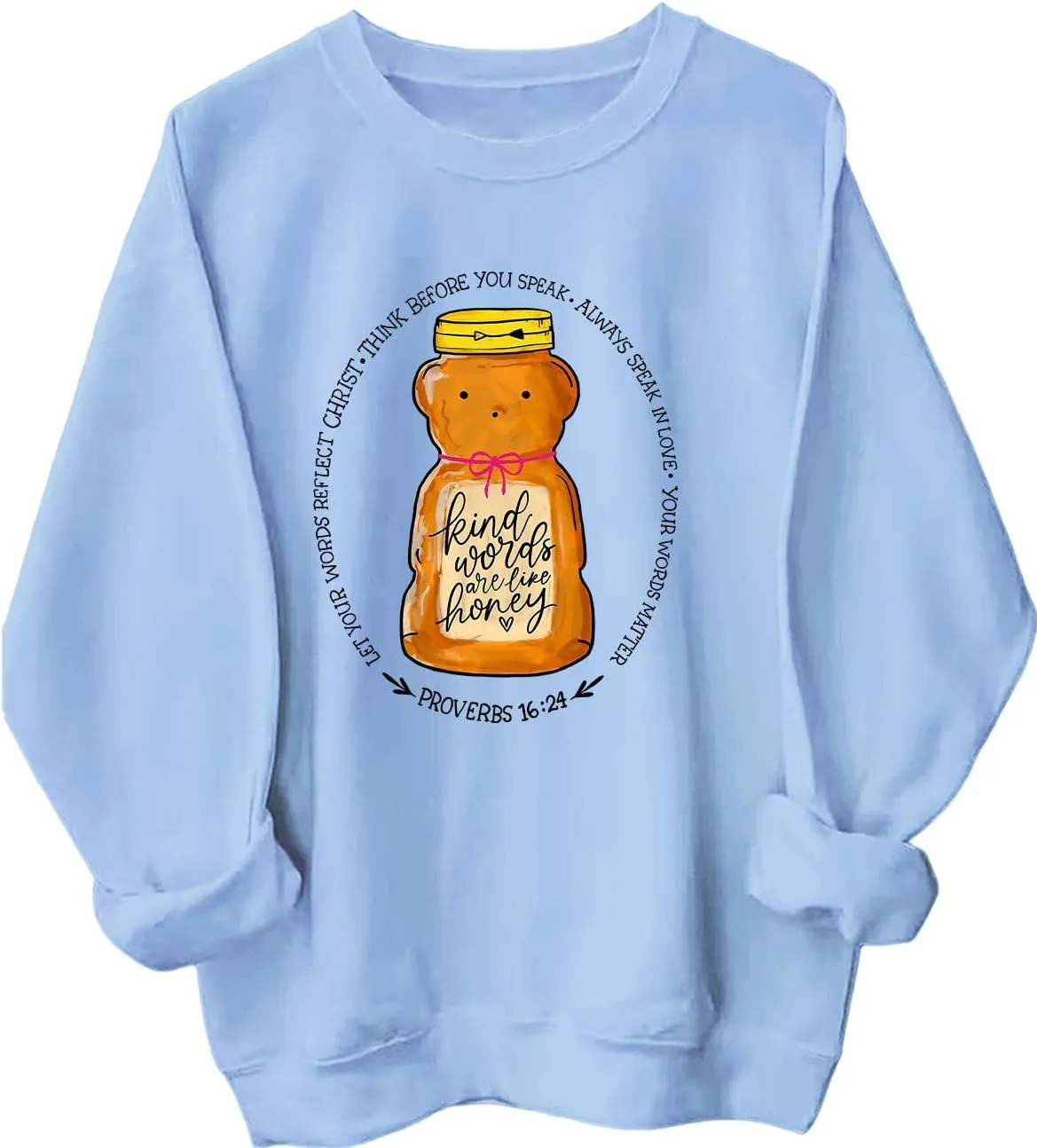 

Толстовка с милым медвежонком и надписью "Kind Words Are Like Honey" Batclock