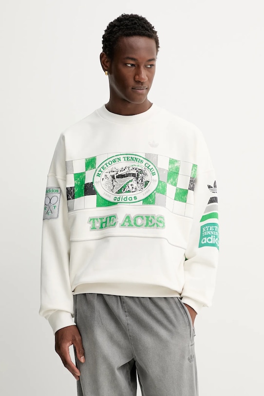 

Хлопковая толстовка Court Crew Adidas Originals, бежевый