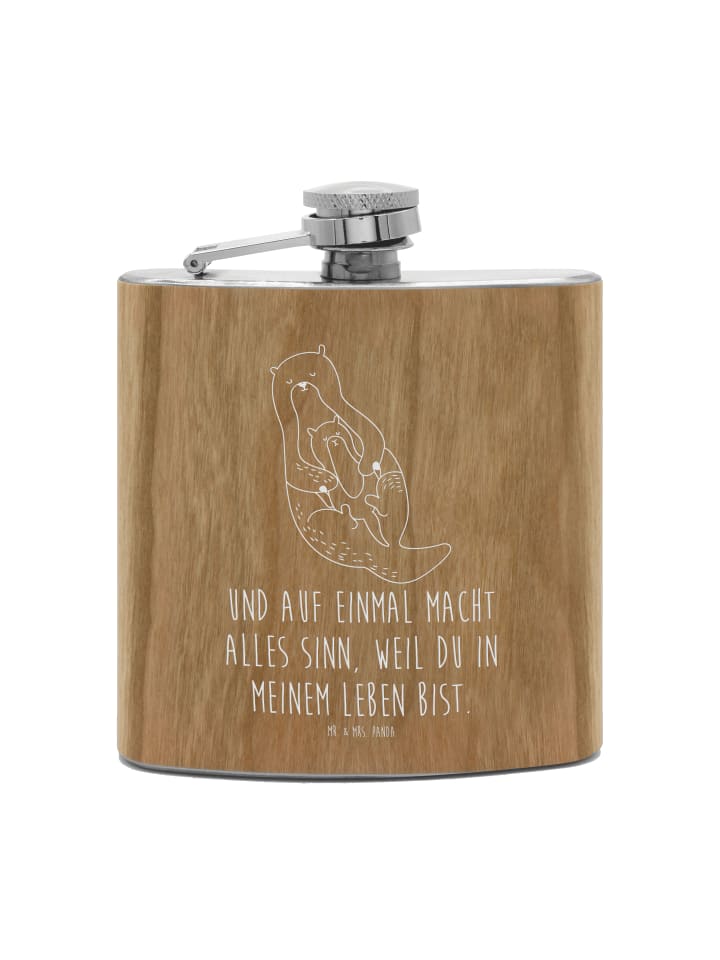 

Mr. & Mrs. Panda Фляжка Flachmann Lama Regenbogen mit Spruch in Braun