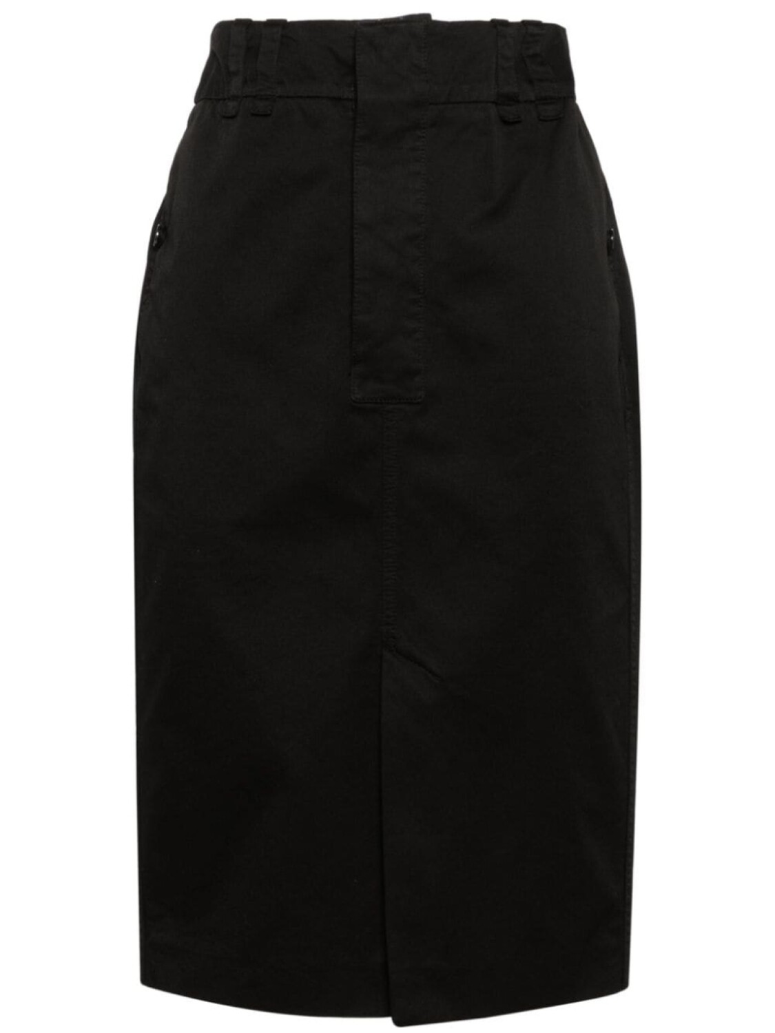 

Saint Laurent юбка миди с разрезом спереди, черный