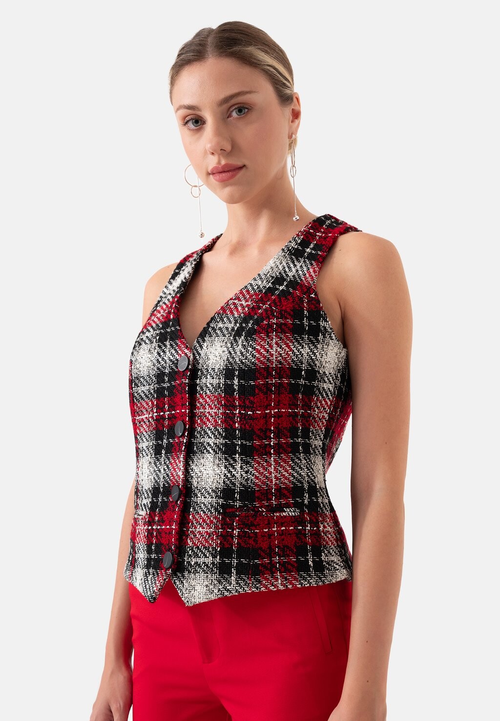 

Жилет PLAID FRONT BUTTONED LINED Just Like You, черный