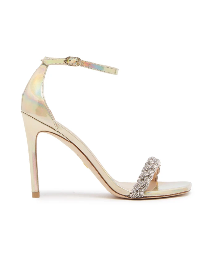 

Блестящие сандалии Nudistcurve 100 Stuart Weitzman, серый