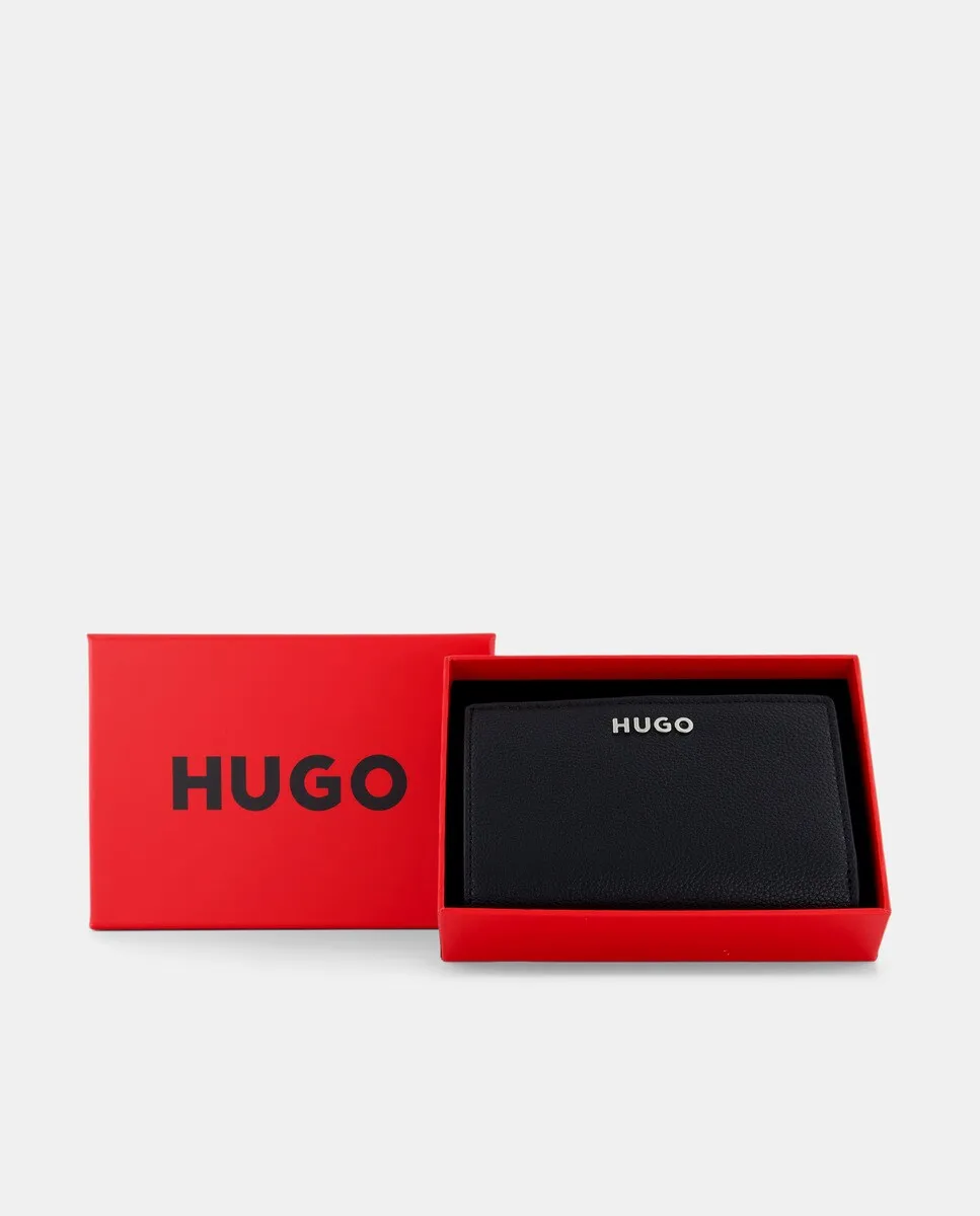 

Кошелек на молнии из ультрамягкой эко-кожи Hugo, черный