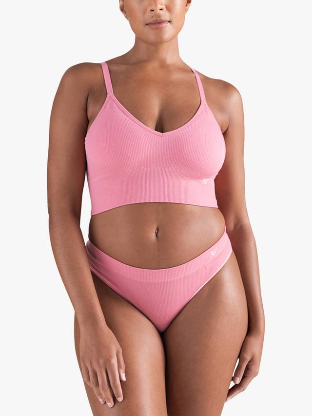 

Бесшовный ребристый удлиненный бралетт Nudea, Rose Pink