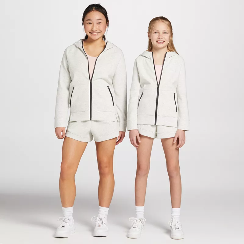 

Спортивная флисовая куртка на молнии для девочек DSG, цвет Light Heather Grey