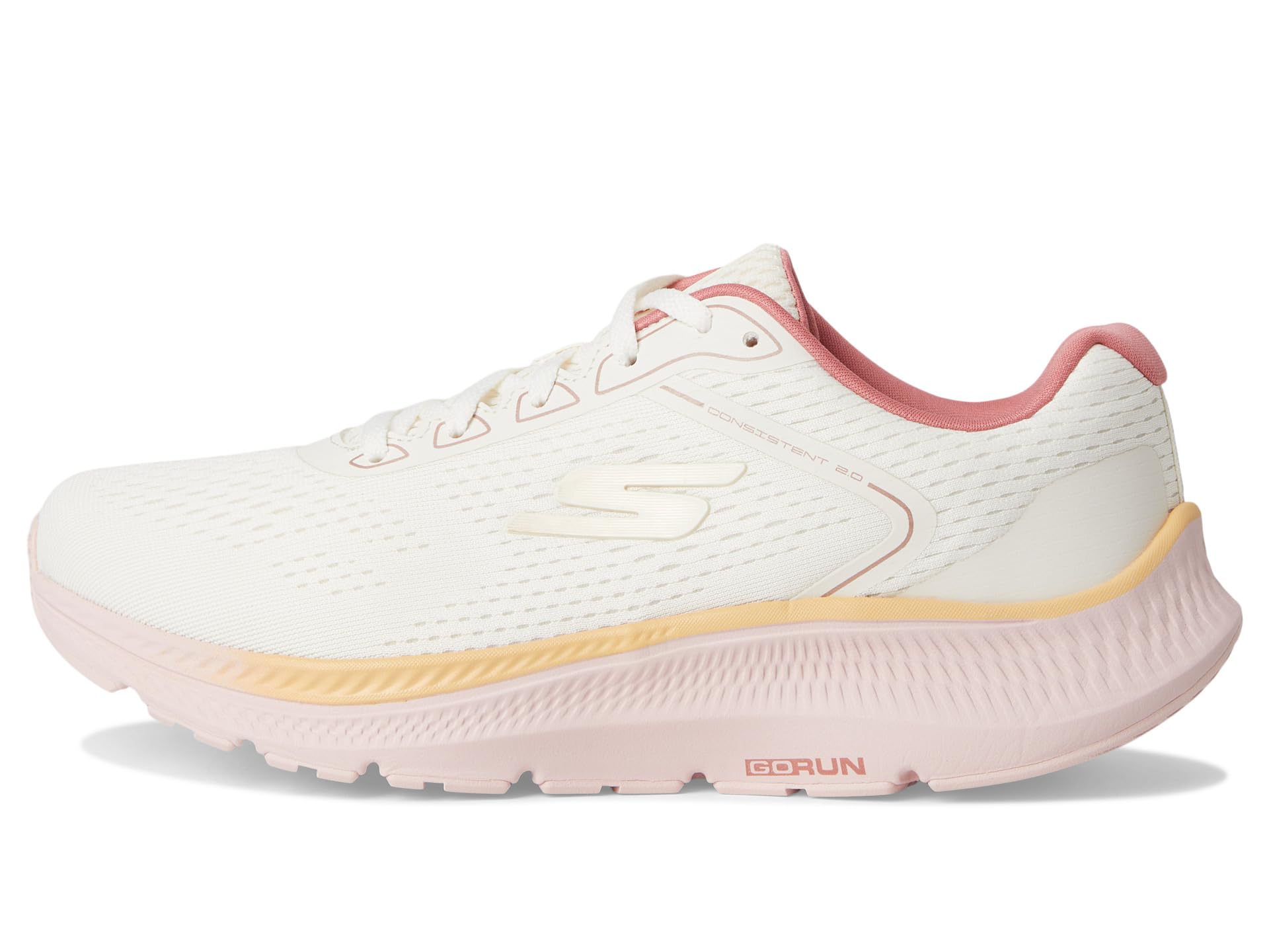 Кроссовки SKECHERS Go Run Consistent 2.0 Mile, цвет Natural/Pink — фото 4